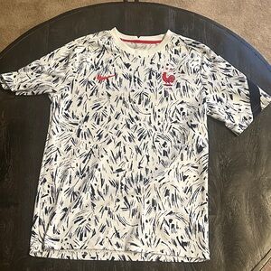 Nike France FFF Pre-Match Top Jersey Dri-FIT White/Navy Men’s - M - Les Bleus